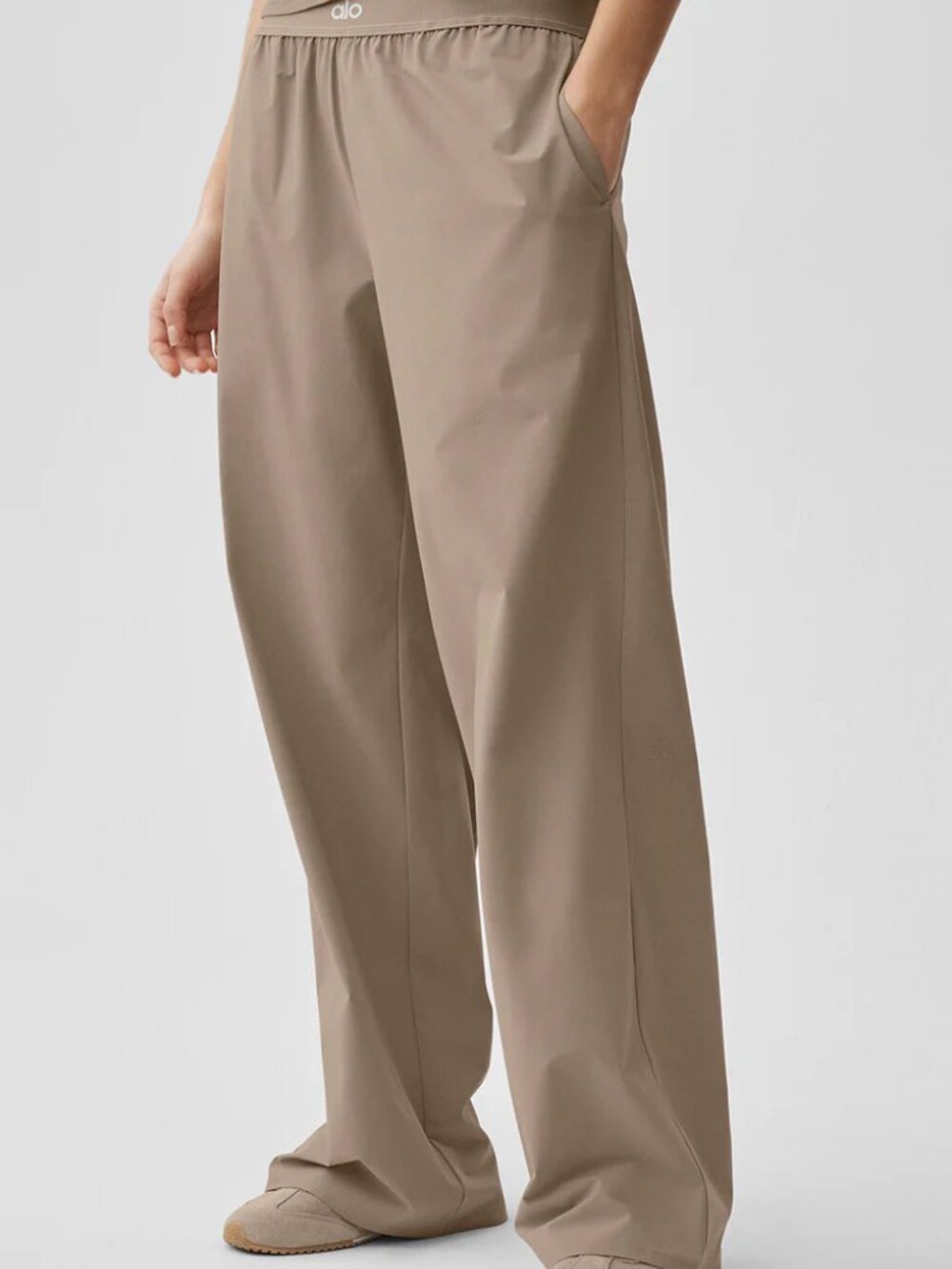 NWT Alo Yoga Gravel Loose Fit Casual Wide Leg Regular Pants Daily Trousers💗💐
